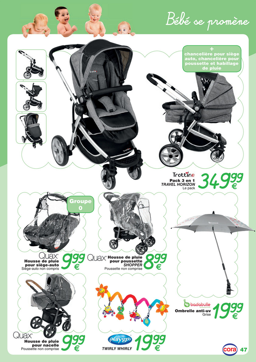 poussette double cora