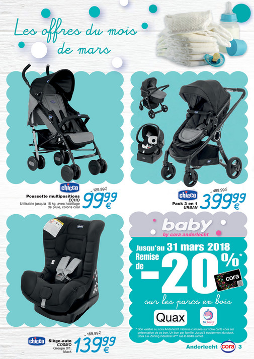 poussette 3 en 1 cora