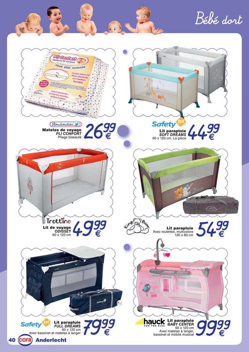 matelas lit parapluie cora